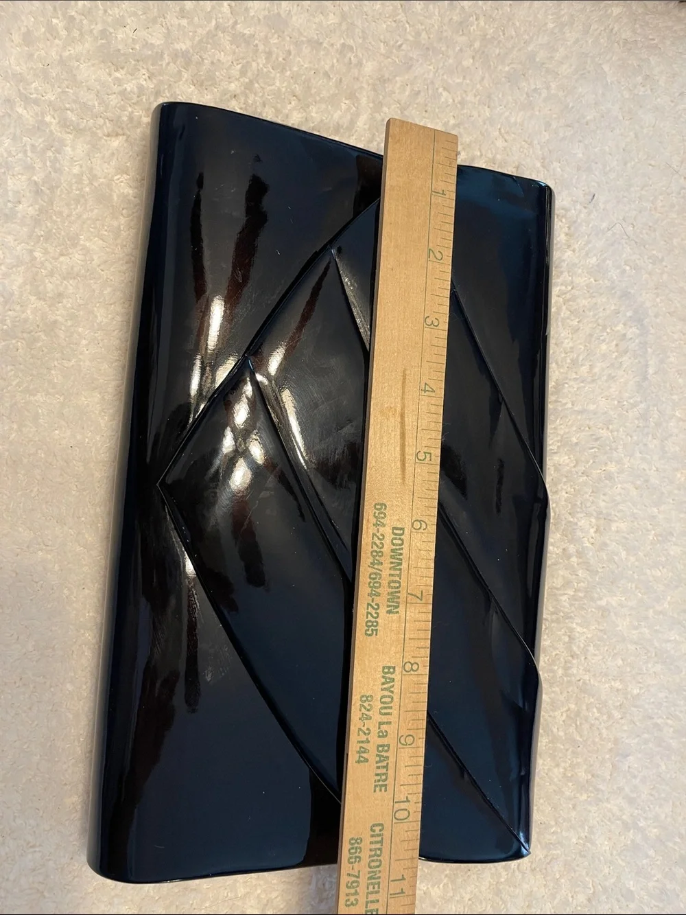 Women’s Black Patent Clutch missing strap
